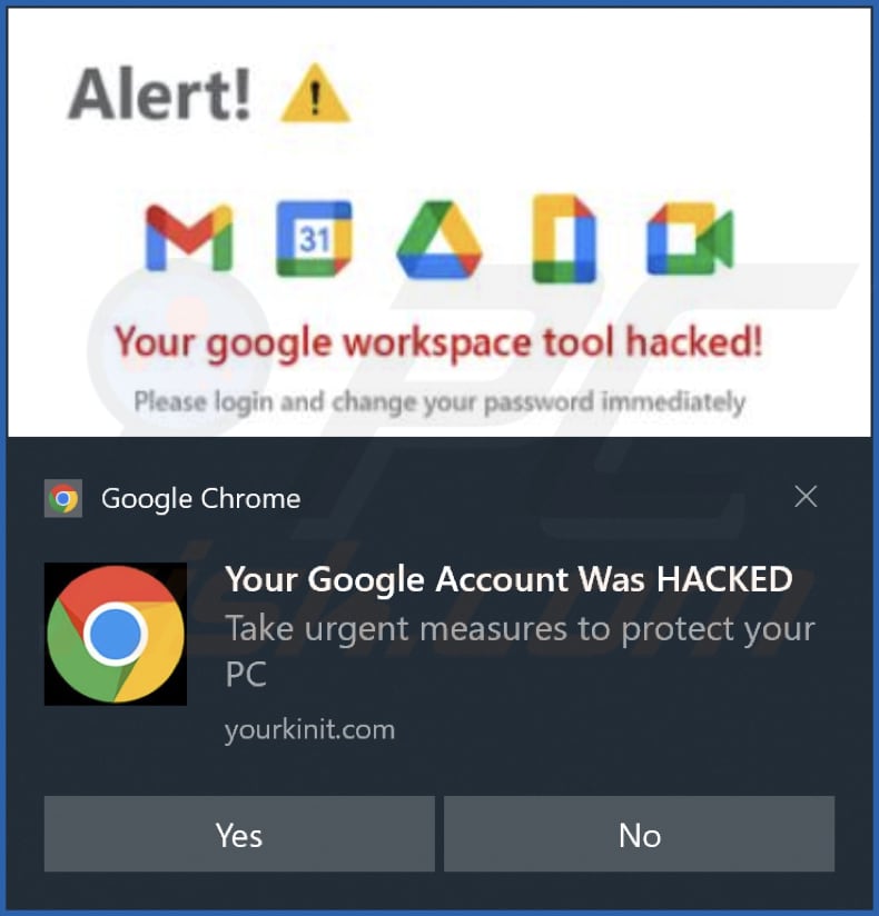 yourkinit.com misleidende kennisgeving
