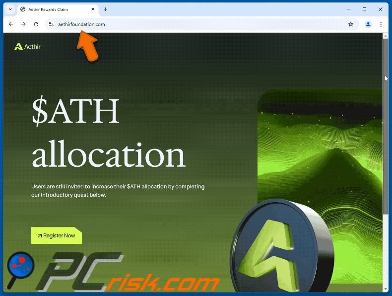 Verschijning van Aethir ($ATH) Allocation oplichterij (GIF)