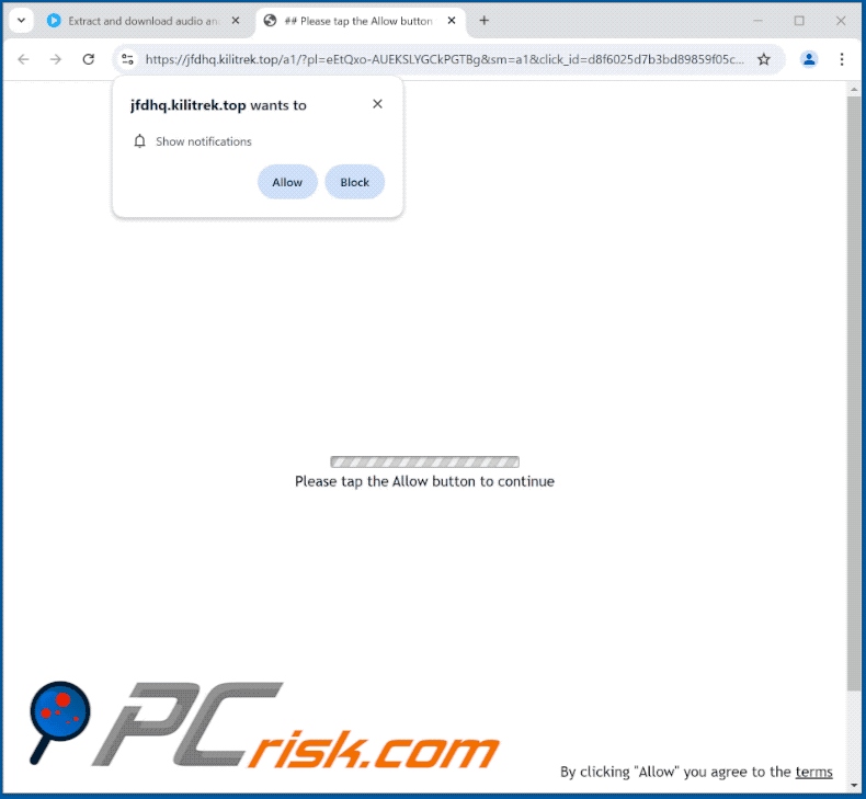 kilitrek[.]top website-optreden (GIF)