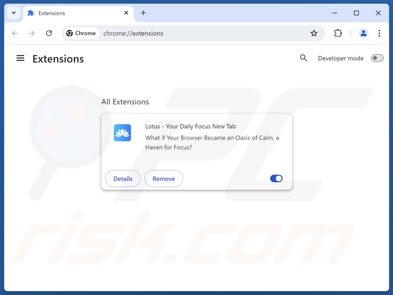 Aan lotus-tab.com gerelateerde Google Chrome-extensies verwijderen