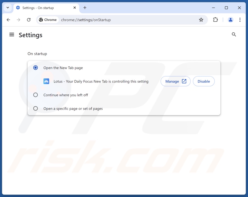 Lotus-tab.com verwijderen uit de startpagina van Google Chrome