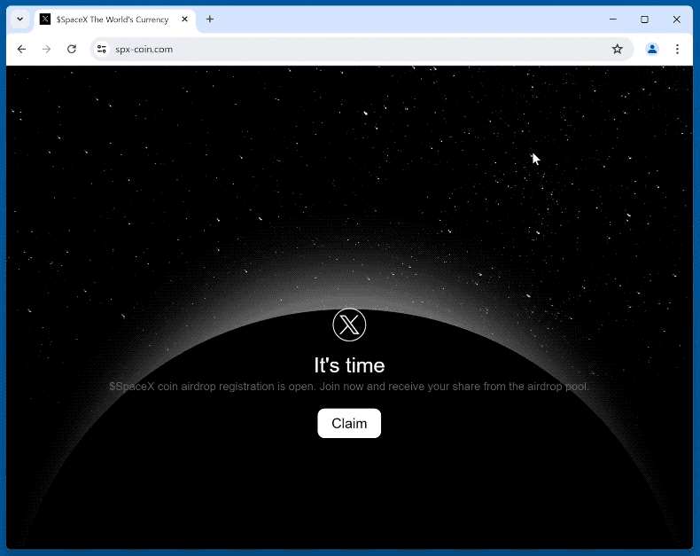 Verschijning van $SpaceX Coin Airdrop oplichterij