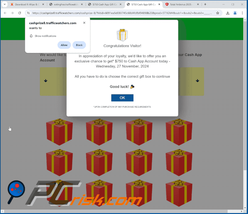 trafficwatchers[.]com website optreden (GIF)