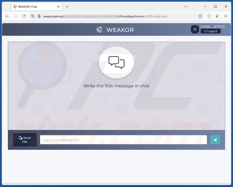 Weaxor ransomware chatwebsite