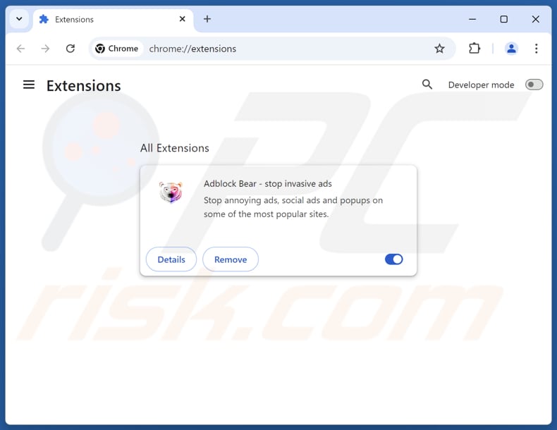verwijderen Adblock Bear - stop invasive ads ads van Google Chrome stap 2
