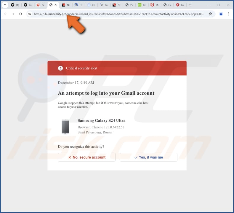 Attempt To Log Into Your Gmail Account oplichterij