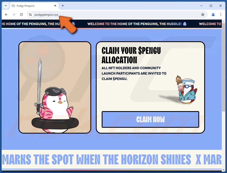 CLAIM YOUR $PENGU ALLOCATION oplichterij