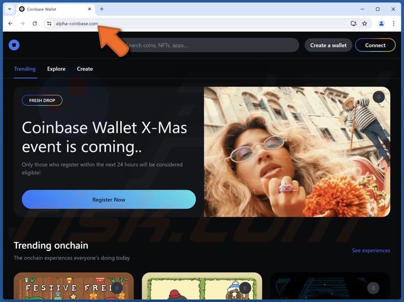Coinbase Wallet X-Mas Registration oplichterij