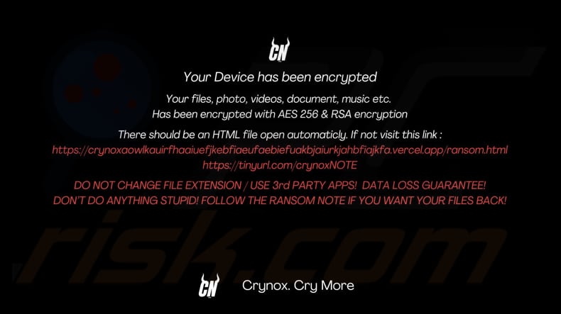 Crynox ransomware behang