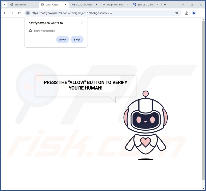 notifynow[.]pro pop-up omleidingen