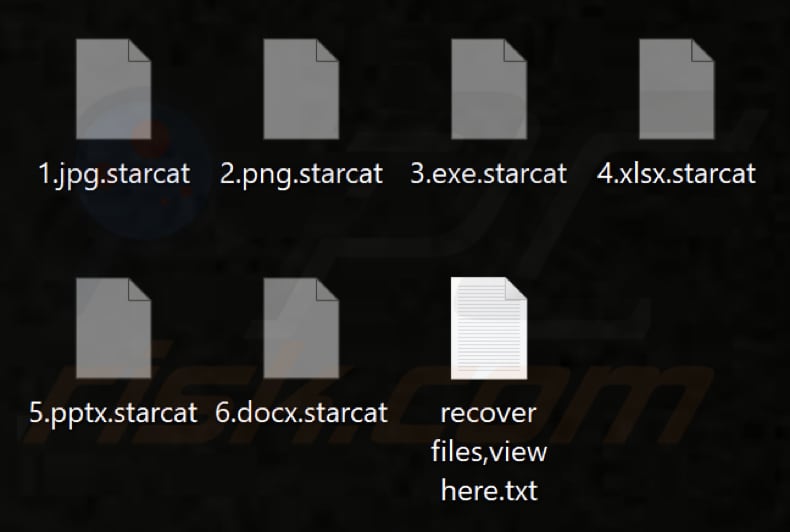 Bestanden versleuteld door Starcat ransomware (.starcat extensie)