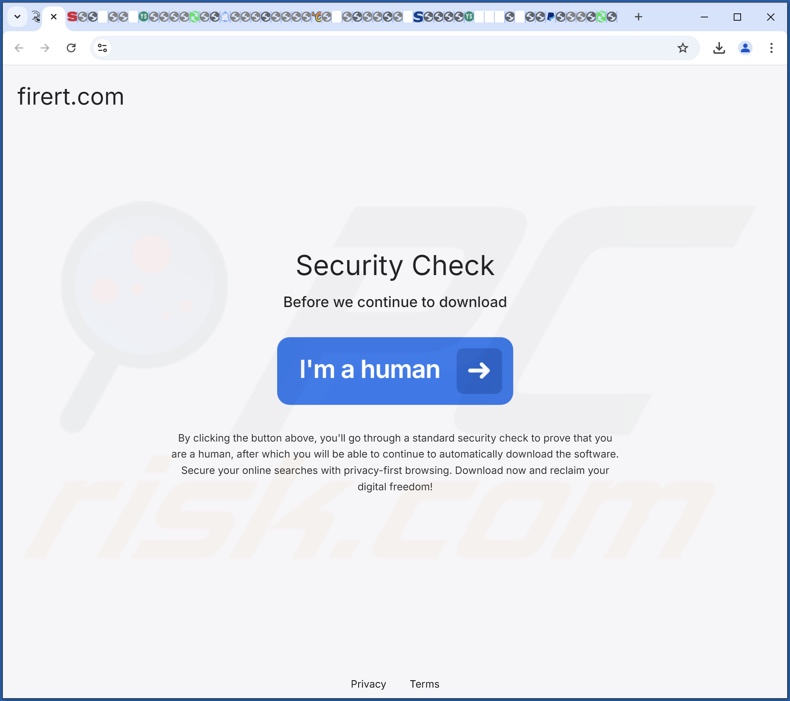 Misleidende website gebruikt om SecuriGuard te promoten PUA stap 1