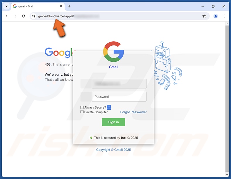 Login From A New Device bedrieglijke e-mail gepromote phishingsite