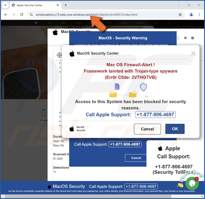 Mac OS Firewall-Alert oplichterij
