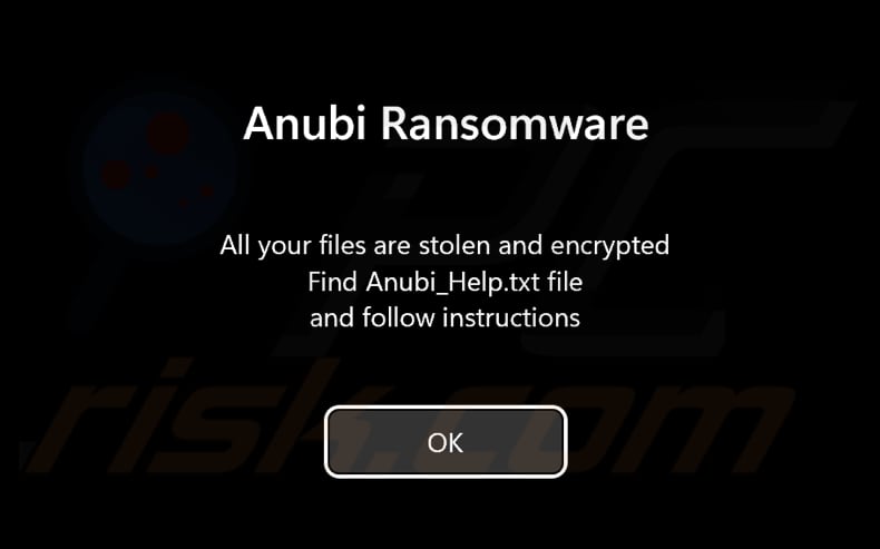 Anubi ransomware pre-login scherm