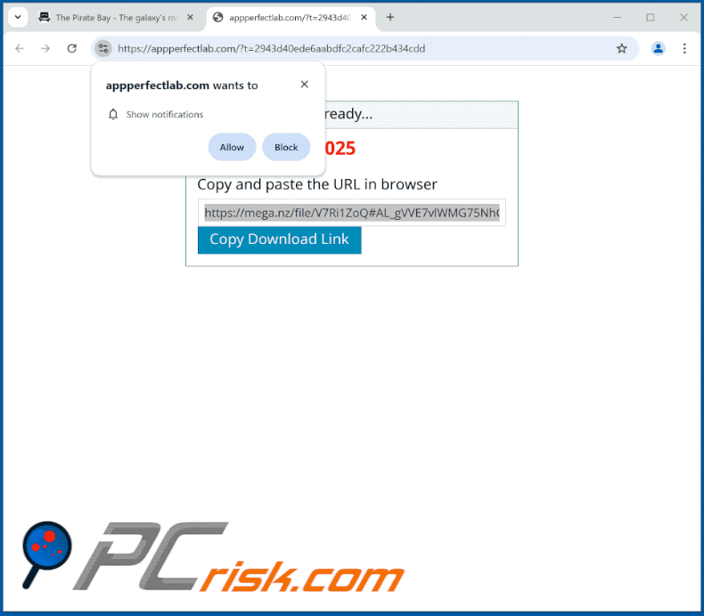 appperfectlab[.]com website optreden (GIF)