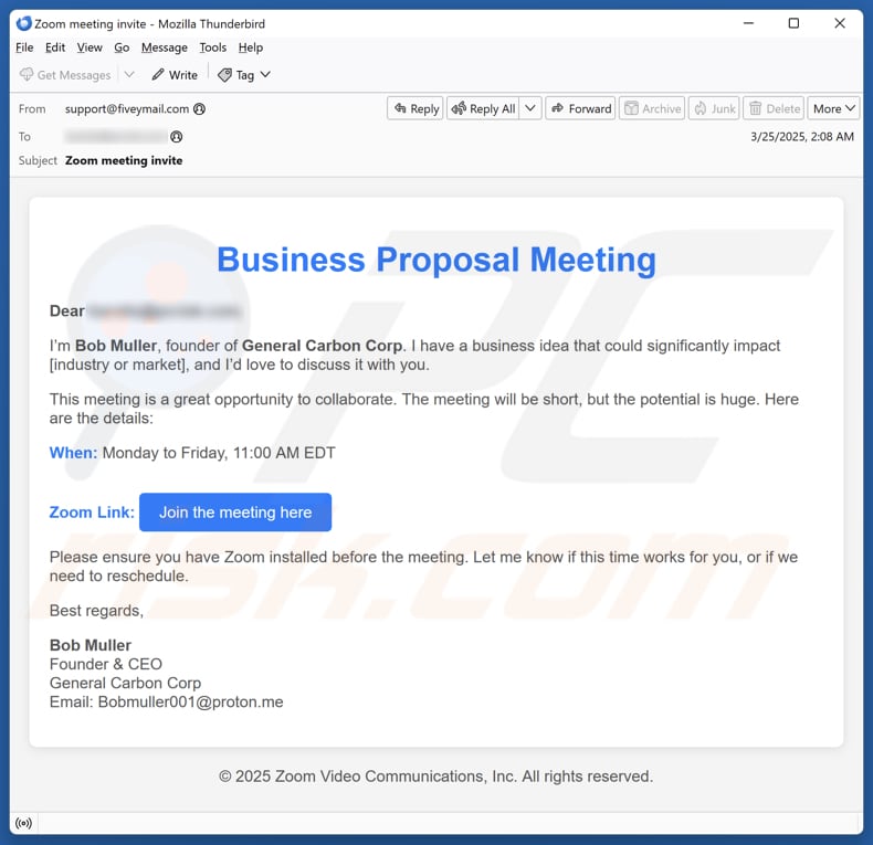 Business Proposal Meeting spam e-mailcampagne