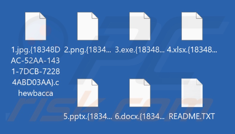 Bestanden versleuteld door Chewbacca ransomware (.{victim's_ID}.chewbacca extensie)