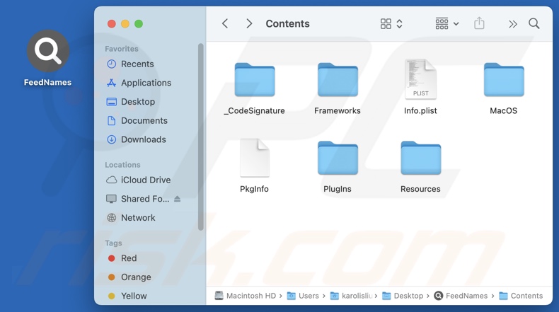 FeedNames adware installatiemap