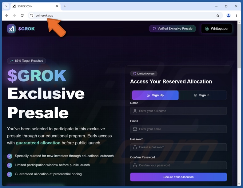 $GROK Presale oplichterij