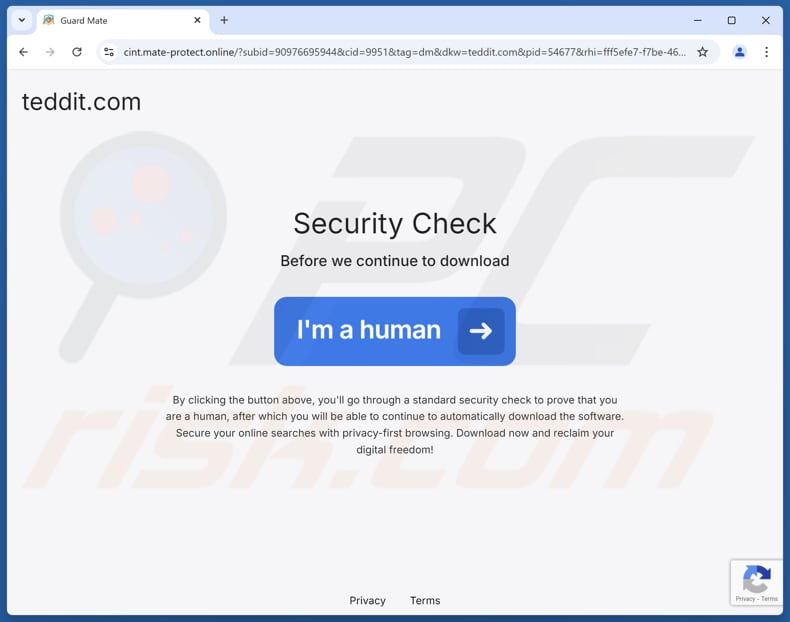 Website gebruikt om GuardMate potentieel ongewenste toepassing te promoten