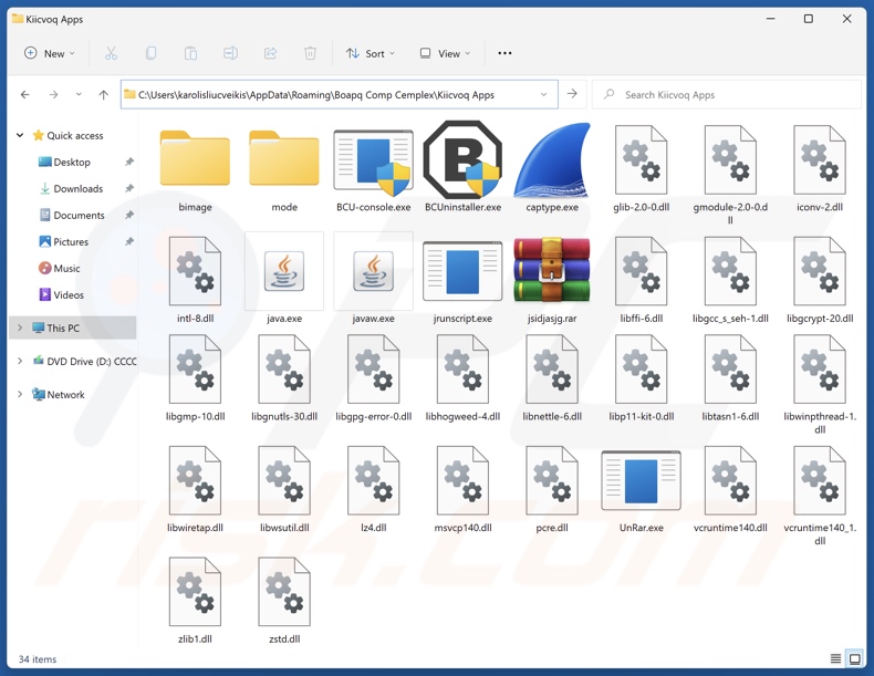 Kiicvoq Apps map voor installatie van ongewenste toepassing
