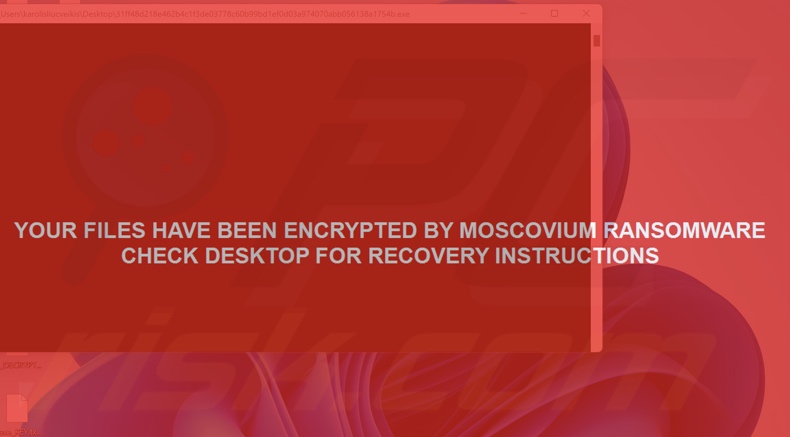 Moscovium ransomware Bericht op volledig scherm