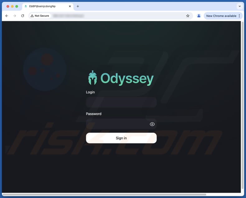 Odyssey Inloggen beheerpaneel stealer