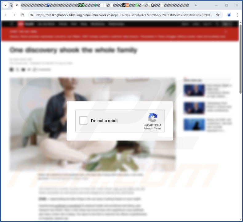 premiumnetwork.co[.]in pop-up omleidingen