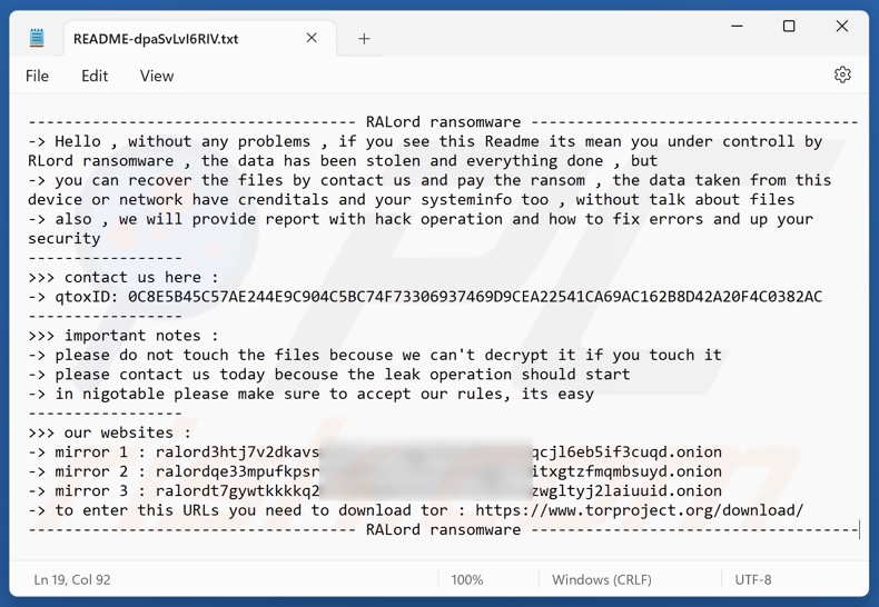 RALord ransomware losgeldbrief (README-[willekeurige_string].txt)
