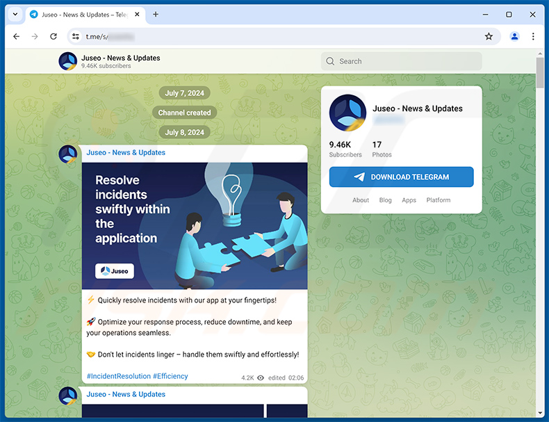 Telegram kanaal bevorderen juseo[.]so