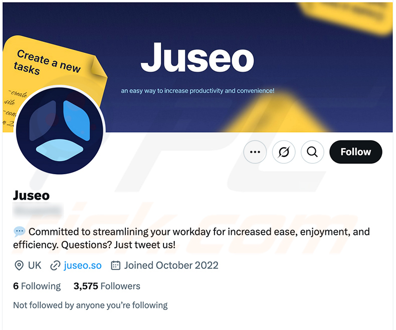 X (Twitter) account promoten juseo[.]so