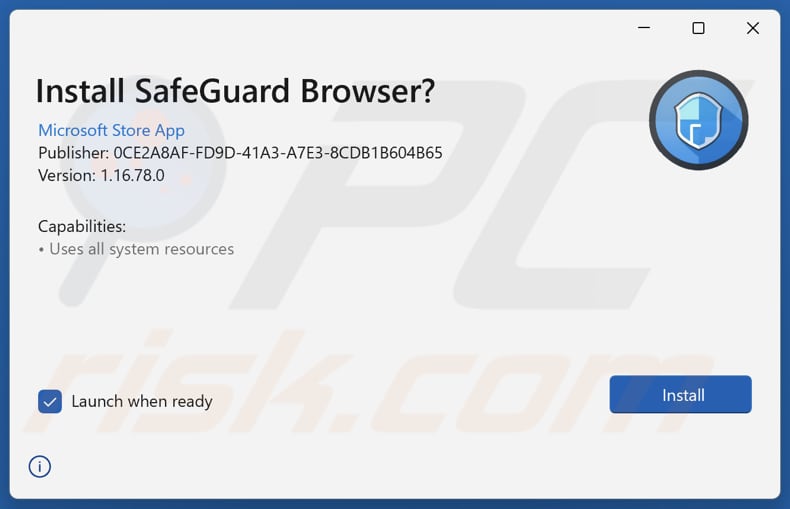 SafeGuard Browser Installatie van mogelijk ongewenste toepassing