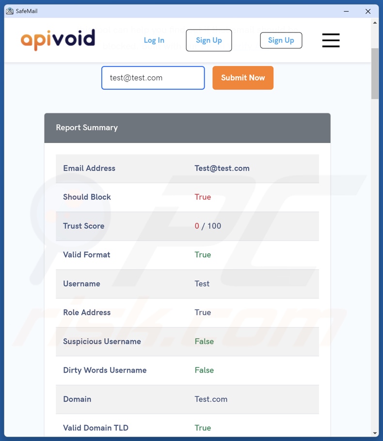 SafeMail PUA functionaliteit