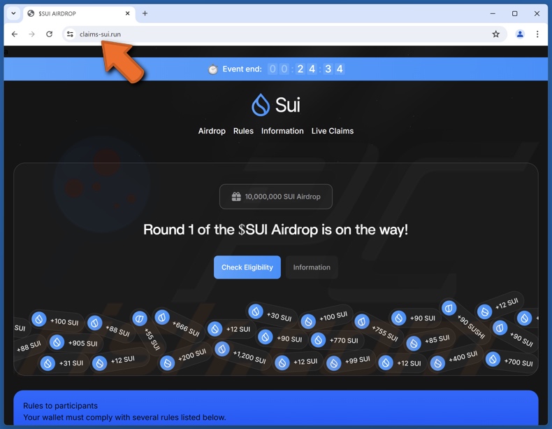 $SUI Airdrop oplichterij