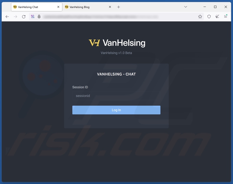 VanHelsing ransomware chatwebsite