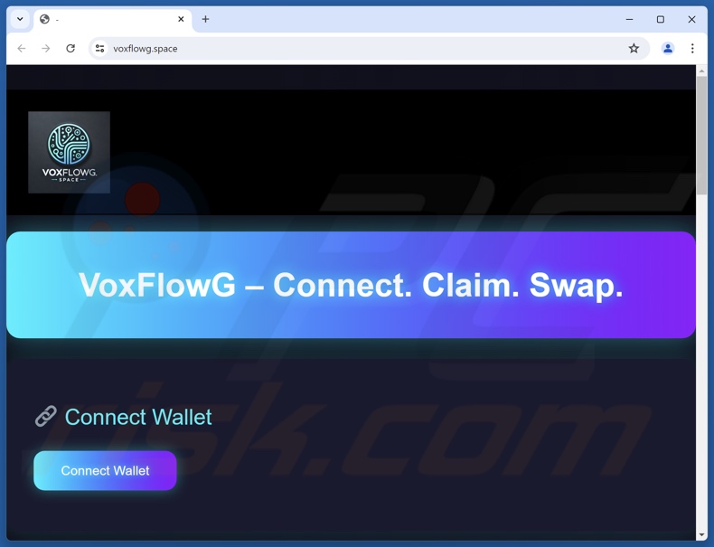 VoxFlowG USDT Airdrop spam e-mail gepromote scam site