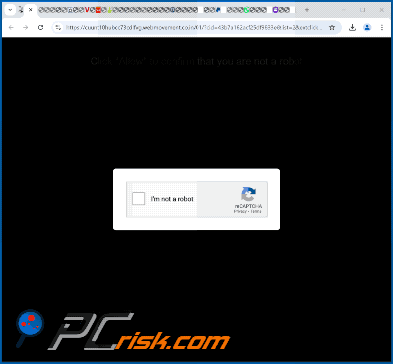 webmovement.co[.]in website optreden (GIF)