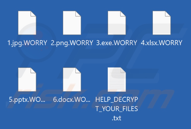 Bestanden versleuteld door Worry (WhatsWrongScared) ransomware (.WORRY extensie)