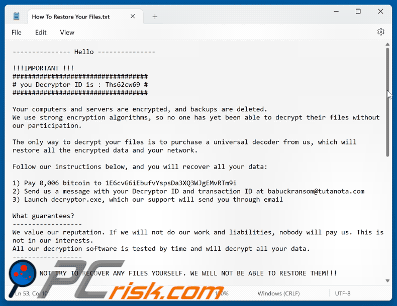Crone ransomware losgeldbrief (How To Restore Your Files.txt) GIF