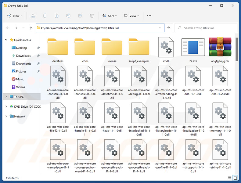 Installatiemap van de ongewenste toepassing Crowq Utils Sol