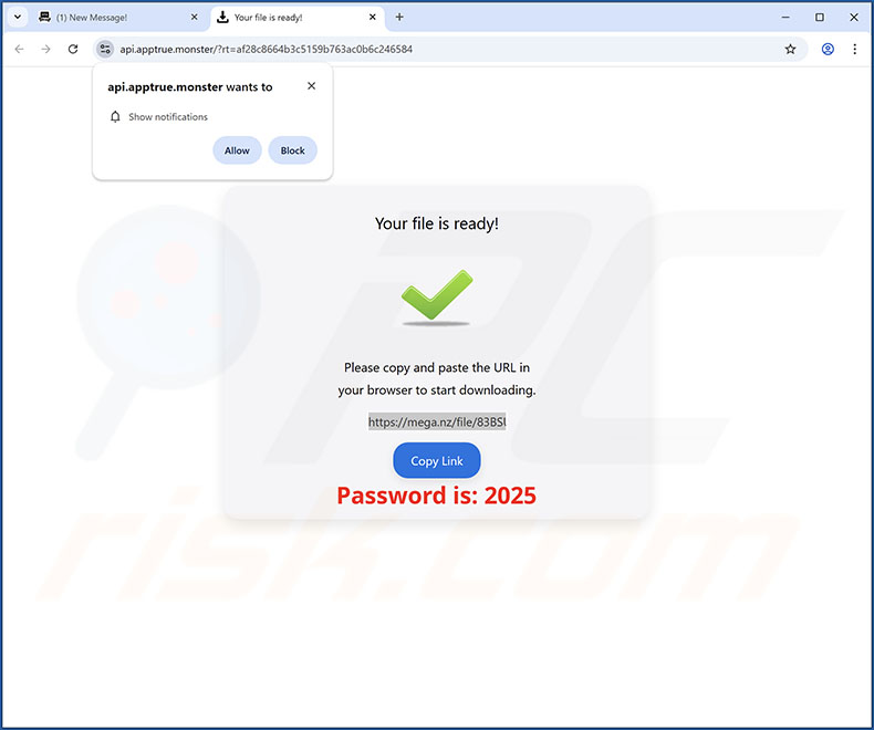 Website die wordt gebruikt om Crowq Utils Sol PUA (apptrue[.]monster) te promoten