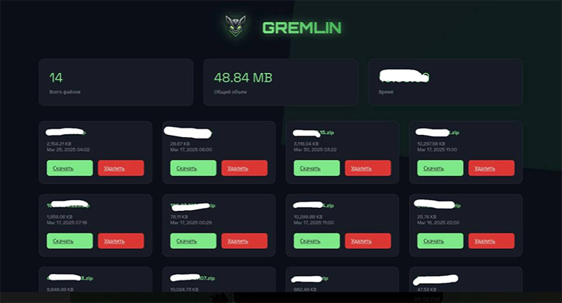 Gremlin malware website waar gegevens worden gelekt