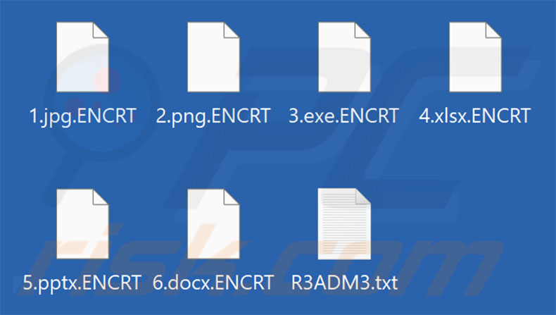 Bestanden die door Gunra-ransomware zijn versleuteld (extensie .ENCRT)