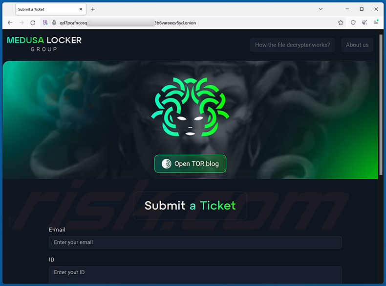 Jackalock ransomware Tor netwerkwebsite
