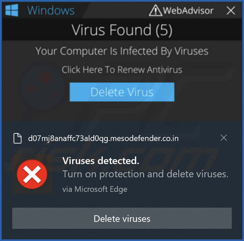 Advertentie weergegeven door de webpagina mesodefender.co[.]in