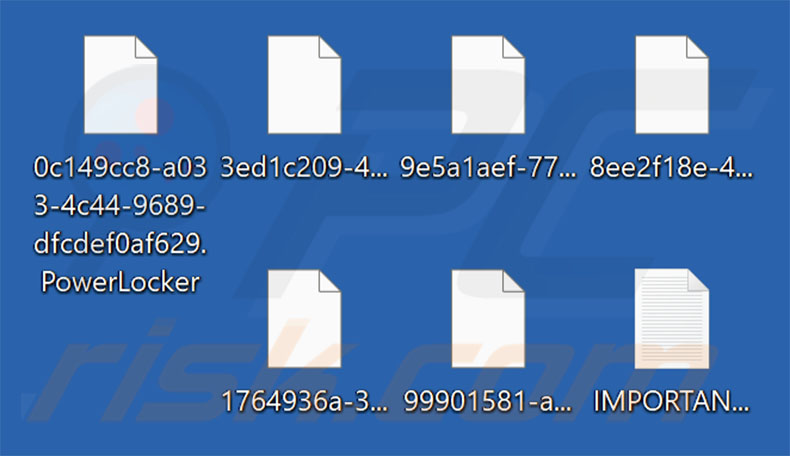 Bestanden die zijn versleuteld door PowerLocker-ransomware ([willekeurige_tekenreeks.PowerLocker - patroon voor het hernoemen van bestanden)