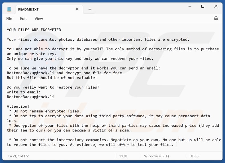 RestoreBackup ransomware tekstbestand (README.TXT)