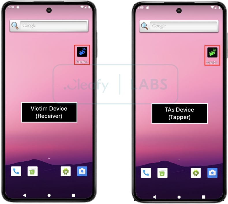 SuperCard X Malware Reader en Tapper apps op apparaten