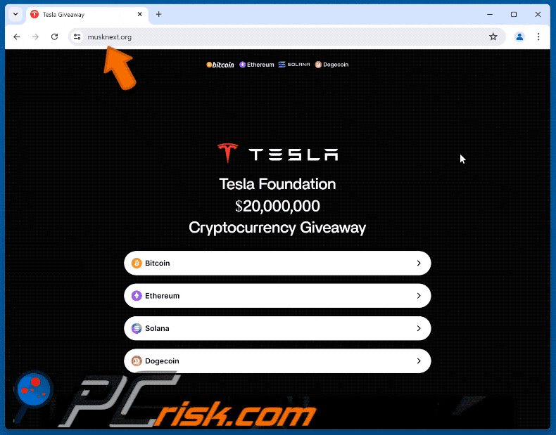 Verschijning van Tesla Foundation Giveaway zwendel